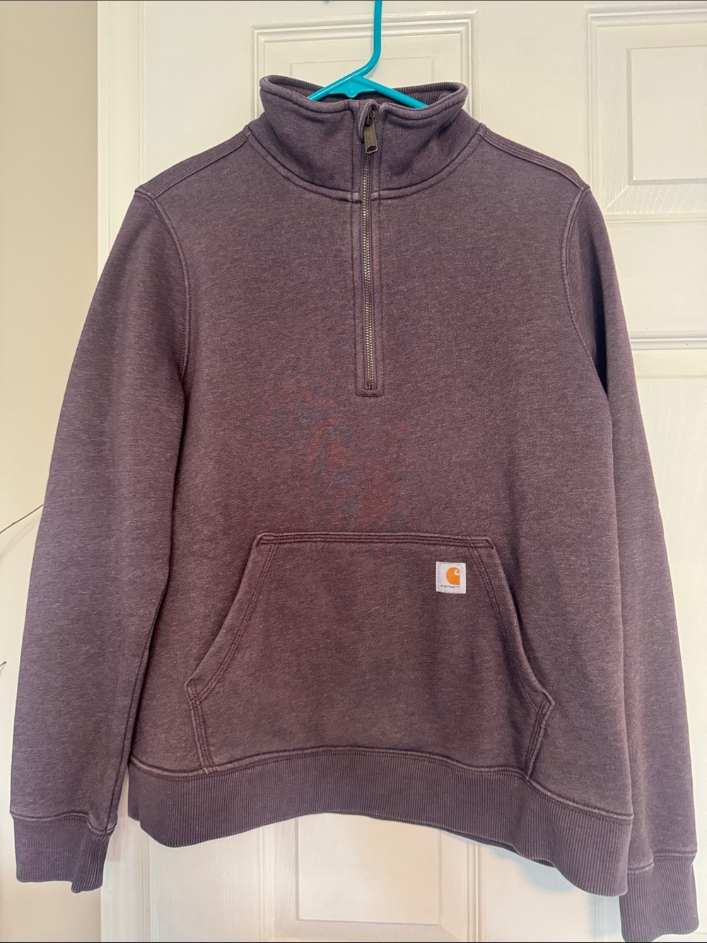 Carhartt Plum Quarter-Zip Pullover with Kangaroo Pocket